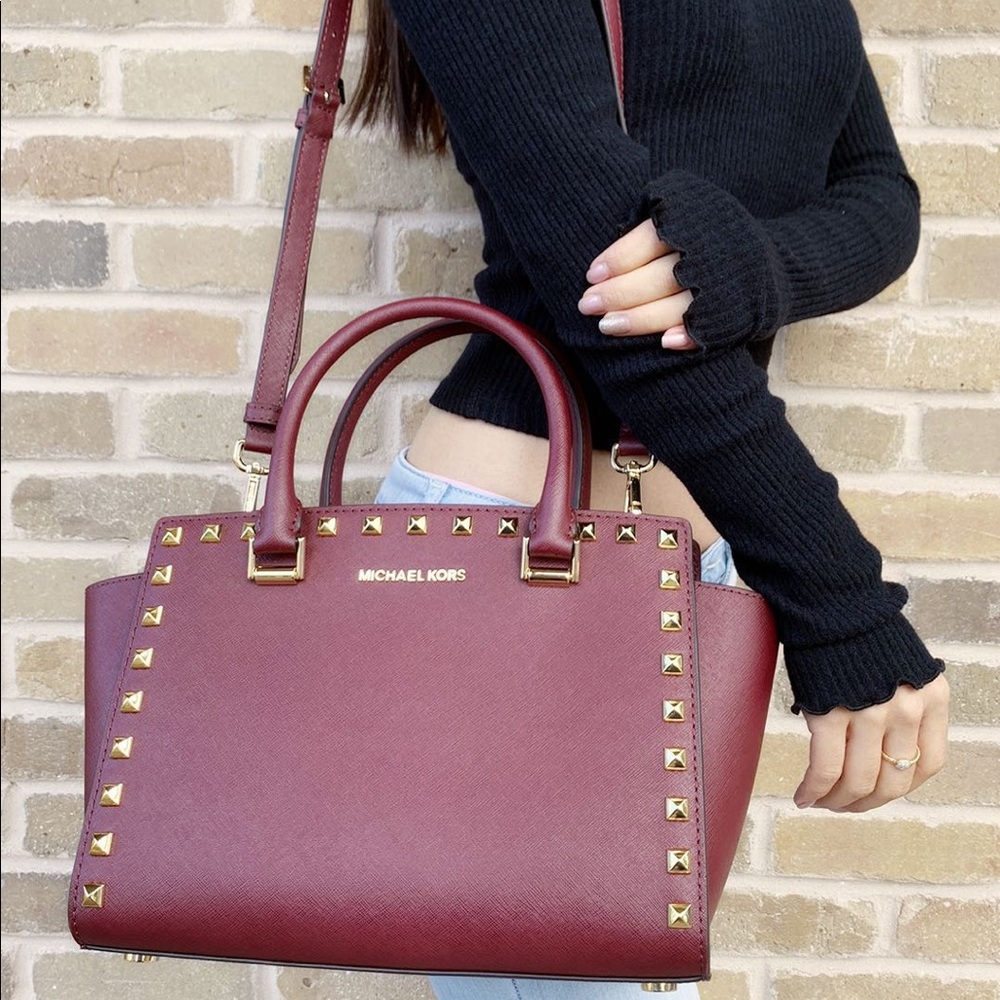 ‼️SALE‼️👜💕-NWT Michael Kors studded satchel - Picture 1 of 7
